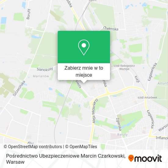 Mapa Pośrednictwo Ubezpieczeniowe Marcin Czarkowski