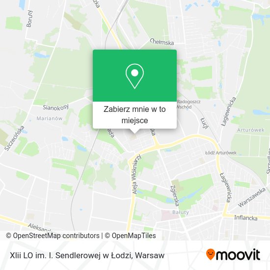 Mapa Xlii LO im. I. Sendlerowej w Łodzi