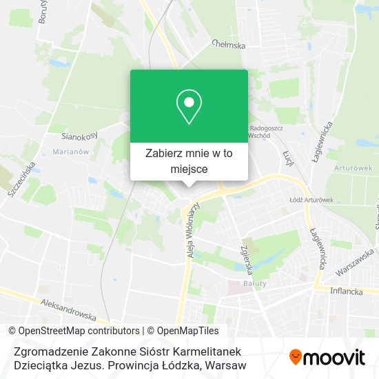 Mapa Zgromadzenie Zakonne Sióstr Karmelitanek Dzieciątka Jezus. Prowincja Łódzka