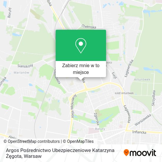 Mapa Argos Pośrednictwo Ubezpieczeniowe Katarzyna Żęgota