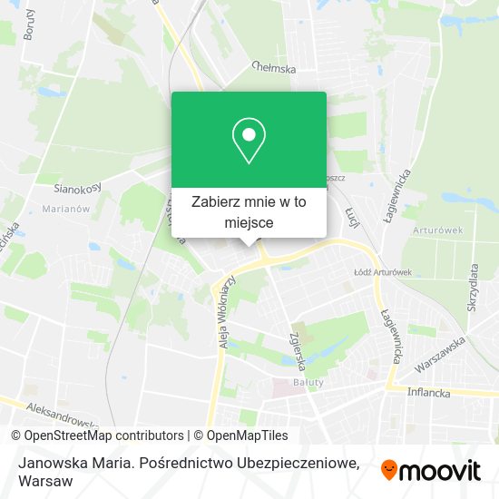 Mapa Janowska Maria. Pośrednictwo Ubezpieczeniowe