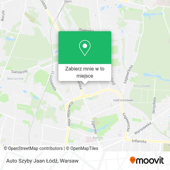 Mapa Auto Szyby Jaan Łódź