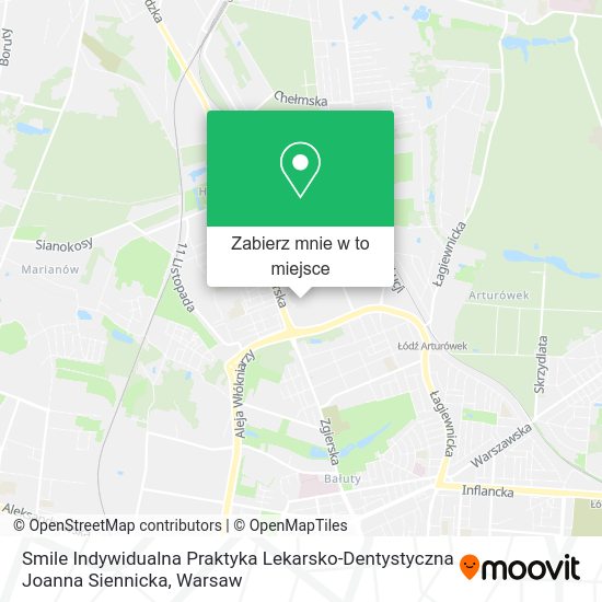 Mapa Smile Indywidualna Praktyka Lekarsko-Dentystyczna Joanna Siennicka