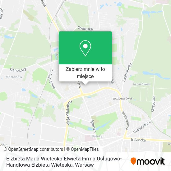 Mapa Elżbieta Maria Wieteska Elwieta Firma Usługowo-Handlowa Elżbieta Wieteska