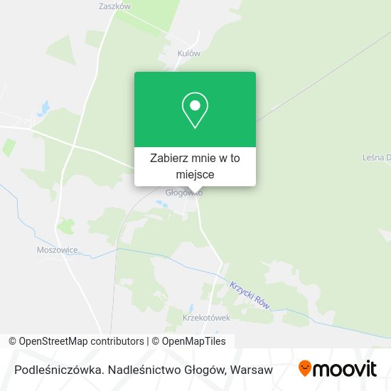 Mapa Podleśniczówka. Nadleśnictwo Głogów