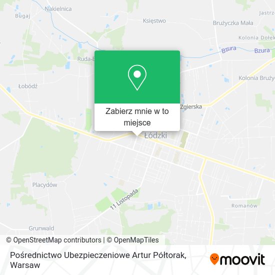 Mapa Pośrednictwo Ubezpieczeniowe Artur Półtorak