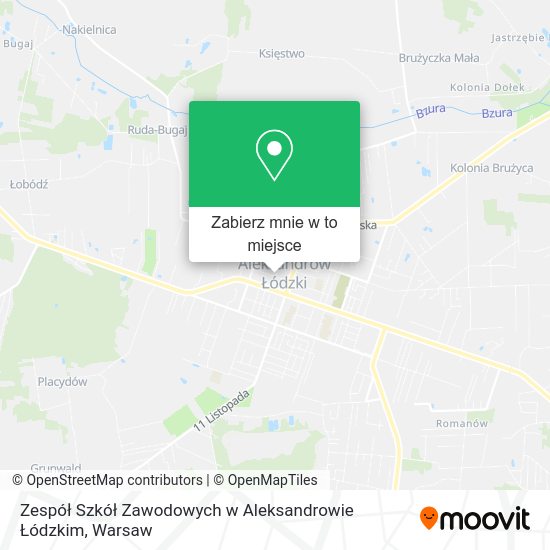 Mapa Zespół Szkół Zawodowych w Aleksandrowie Łódzkim