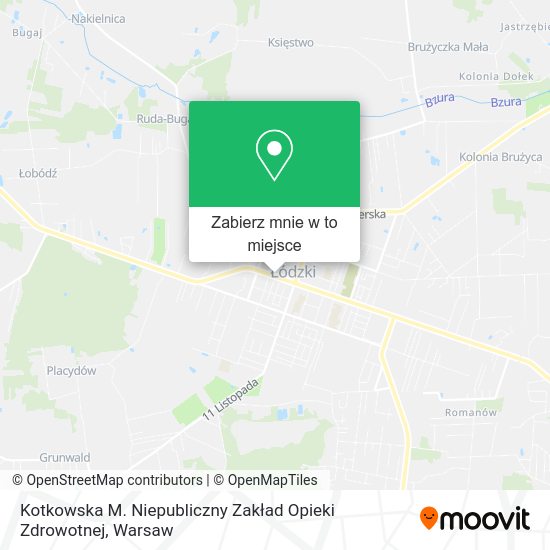 Mapa Kotkowska M. Niepubliczny Zakład Opieki Zdrowotnej