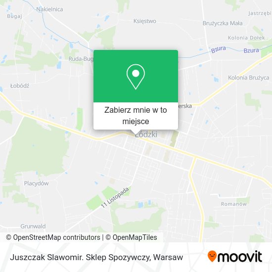 Mapa Juszczak Slawomir. Sklep Spozywczy