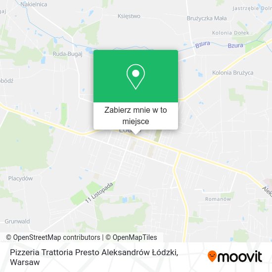 Mapa Pizzeria Trattoria Presto Aleksandrów Łódzki