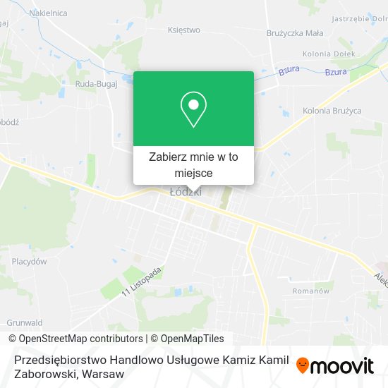 Mapa Przedsiębiorstwo Handlowo Usługowe Kamiz Kamil Zaborowski