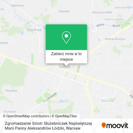 Mapa Zgromadzenie Sióstr Służebniczek Najświętszej Marii Panny Aleksandrów Łódzki