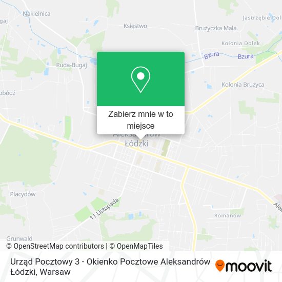 Mapa Urząd Pocztowy 3 - Okienko Pocztowe Aleksandrów Łódzki