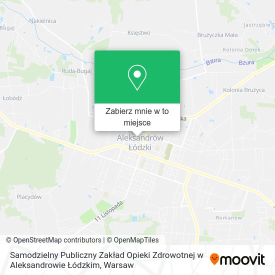 Mapa Samodzielny Publiczny Zakład Opieki Zdrowotnej w Aleksandrowie Łódzkim