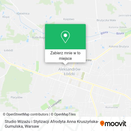 Mapa Studio Wizażu i Stylizacji Afrodyta Anna Kruszyńska-Gumulska