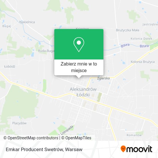 Mapa Emkar Producent Swetrów