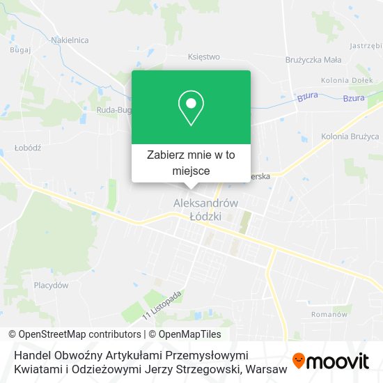 Mapa Handel Obwoźny Artykułami Przemysłowymi Kwiatami i Odzieżowymi Jerzy Strzegowski