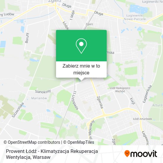 Mapa Prowent Łódź - Klimatyzacja Rekuperacja Wentylacja