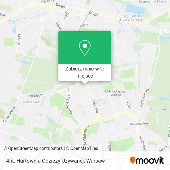 Mapa 4fit. Hurtownia Odzieży Używanej