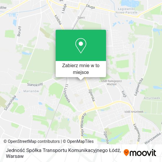 Mapa Jedność Spółka Transportu Komunikacyjnego Łódź