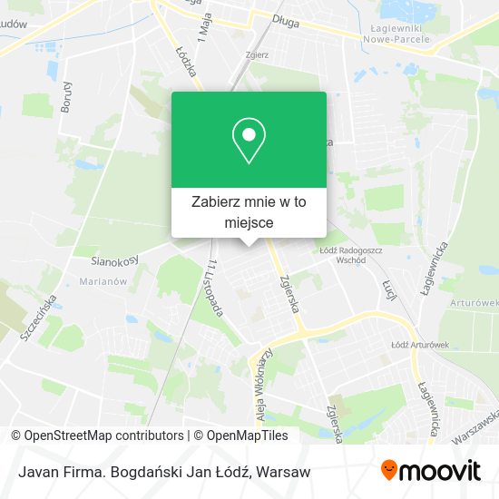 Mapa Javan Firma. Bogdański Jan Łódź