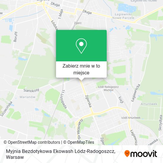 Mapa Myjnia Bezdotykowa Ekowash Lódz-Radogoszcz