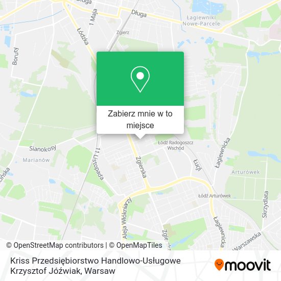 Mapa Kriss Przedsiębiorstwo Handlowo-Usługowe Krzysztof Jóźwiak