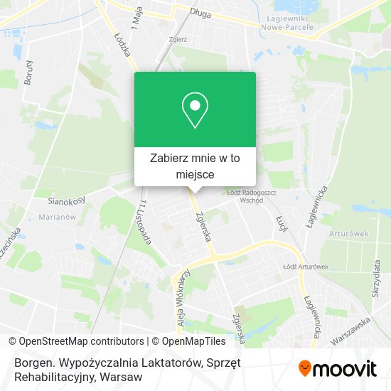 Mapa Borgen. Wypożyczalnia Laktatorów, Sprzęt Rehabilitacyjny