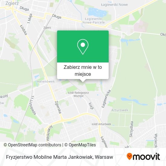 Mapa Fryzjerstwo Mobilne Marta Jankowiak