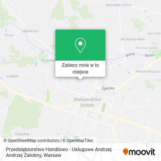 Mapa Przedsiębiorstwo Handlowo - Usługowe Andrzej Andrzej Żałobny