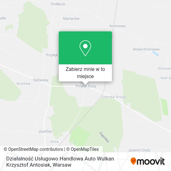 Mapa Działalność Usługowo Handlowa Auto Wulkan Krzysztof Antosiak