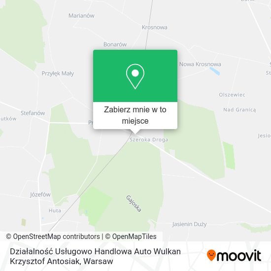 Mapa Działalność Usługowo Handlowa Auto Wulkan Krzysztof Antosiak