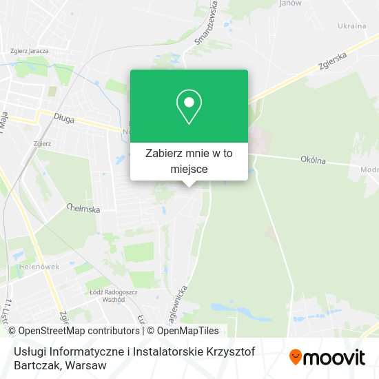 Mapa Usługi Informatyczne i Instalatorskie Krzysztof Bartczak