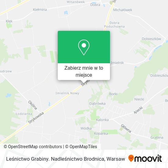 Mapa Leśnictwo Grabiny. Nadleśnictwo Brodnica