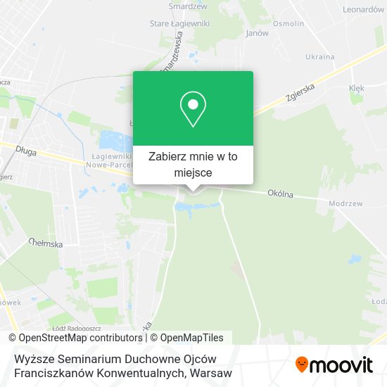 Mapa Wyższe Seminarium Duchowne Ojców Franciszkanów Konwentualnych