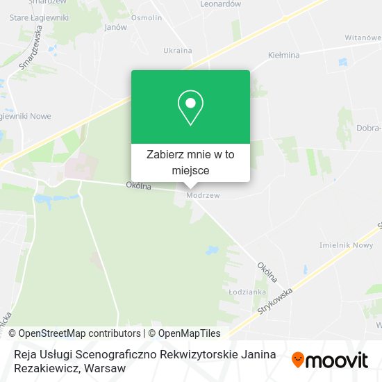 Mapa Reja Usługi Scenograficzno Rekwizytorskie Janina Rezakiewicz