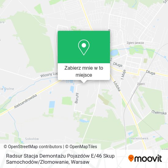 Mapa Radsur Stacja Demontażu Pojazdów E / 46 Skup Samochodów / Złomowanie