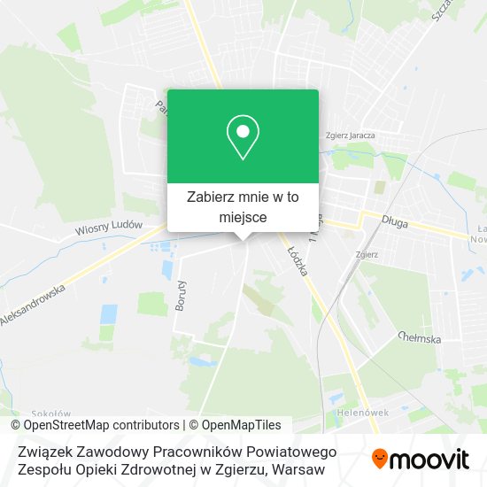 Mapa Związek Zawodowy Pracowników Powiatowego Zespołu Opieki Zdrowotnej w Zgierzu