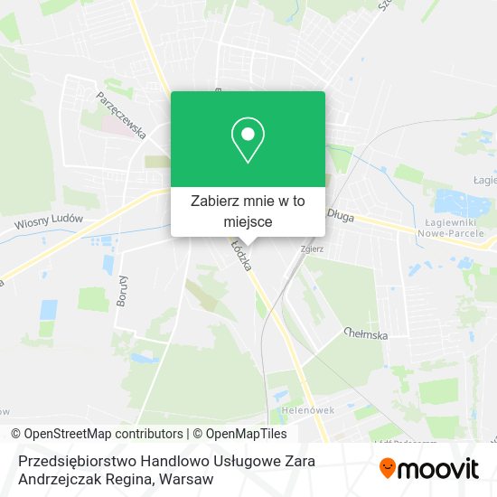 Mapa Przedsiębiorstwo Handlowo Usługowe Zara Andrzejczak Regina