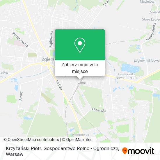 Mapa Krzyżański Piotr. Gospodarstwo Rolno - Ogrodnicze