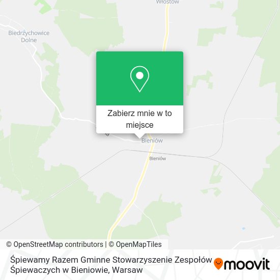 Mapa Śpiewamy Razem Gminne Stowarzyszenie Zespołów Śpiewaczych w Bieniowie