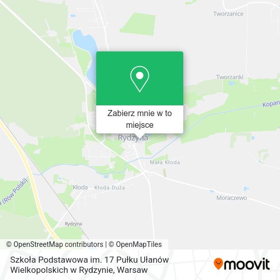 Mapa Szkoła Podstawowa im. 17 Pułku Ułanów Wielkopolskich w Rydzynie