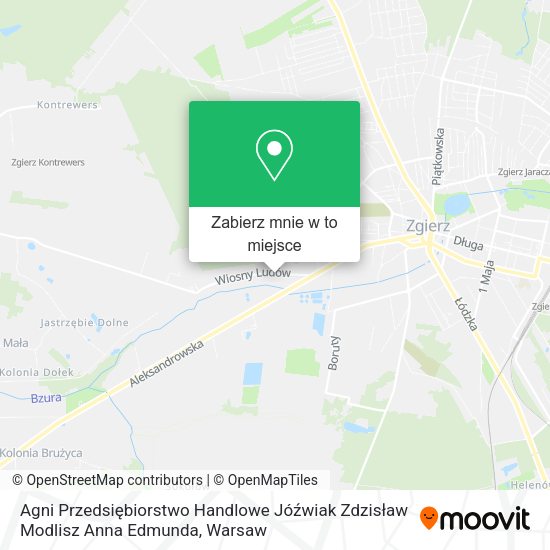 Mapa Agni Przedsiębiorstwo Handlowe Jóźwiak Zdzisław Modlisz Anna Edmunda