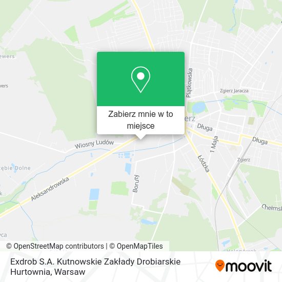 Mapa Exdrob S.A. Kutnowskie Zakłady Drobiarskie Hurtownia