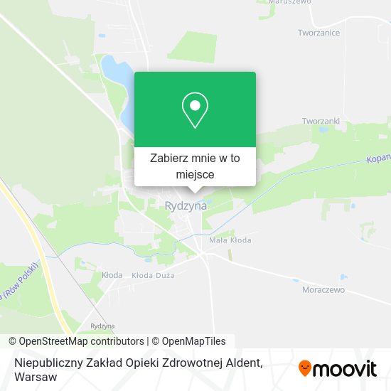 Mapa Niepubliczny Zakład Opieki Zdrowotnej Aldent