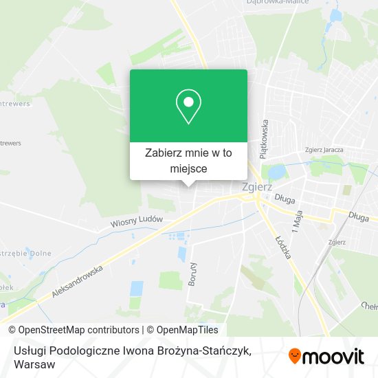 Mapa Usługi Podologiczne Iwona Brożyna-Stańczyk