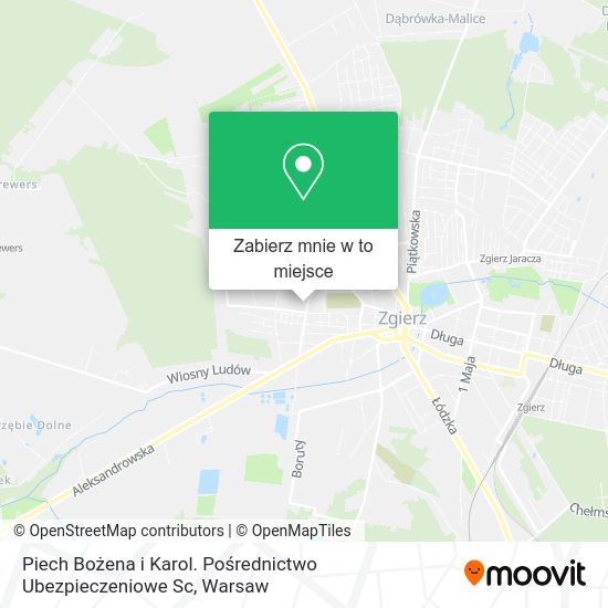 Mapa Piech Bożena i Karol. Pośrednictwo Ubezpieczeniowe Sc