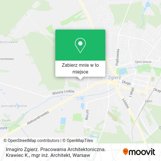 Mapa Imagiro Zgierz. Pracowania Architektoniczna. Krawiec K., mgr inż. Architekt