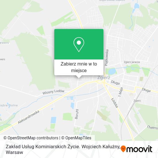 Mapa Zakład Usług Kominiarskich Życie. Wojciech Kałużny