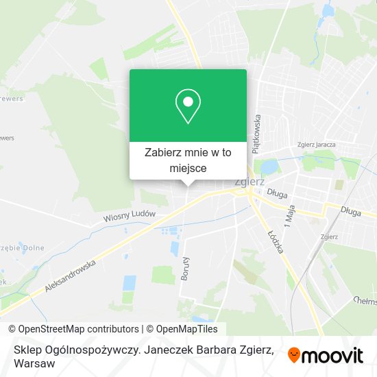 Mapa Sklep Ogólnospożywczy. Janeczek Barbara Zgierz